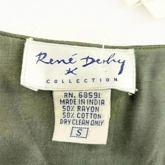 Vintage womens size small Rene Derhy Collection olive green gold boho Stud vest - Picture 4 of 8